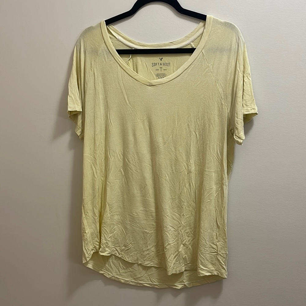 Yellow soft and sexy tee
